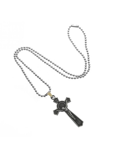 Jesus Christ Cross Silver Metal Pendant